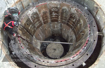 Showing how chrome white iron can replace gyratory crusher liners in mining wear parts. chrome-white-iron-used-to-replace-concave-gyratory-crusher-liners.jpg