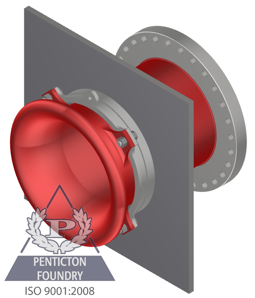 A discharge nozzle comprised on chrome white iron and steel