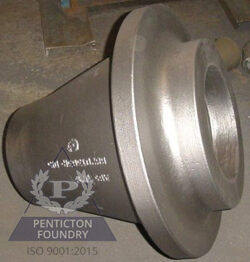 An automotive bearing housing made from ASTM A 48 Class 40 gray iron.