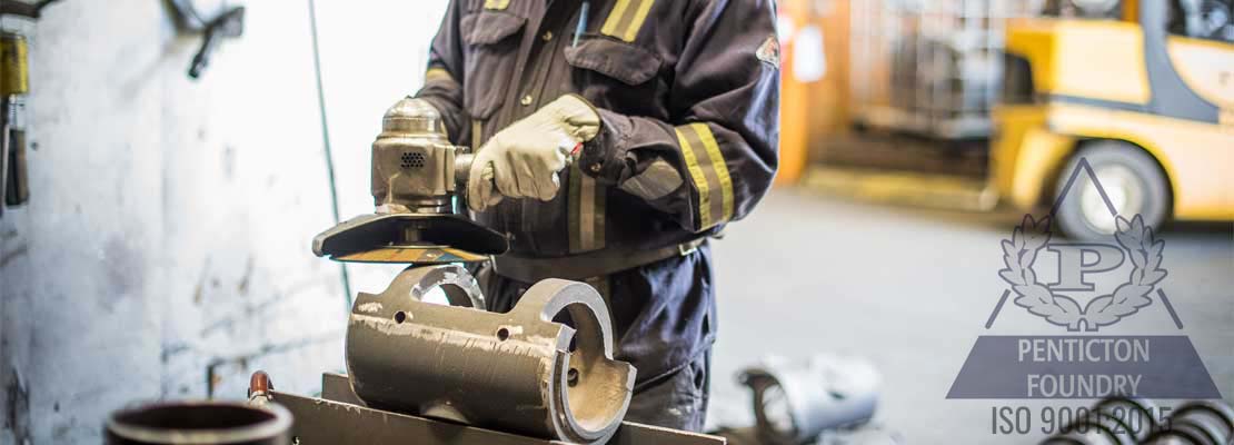 Grinding a chrome white iron wear part for the Oil Sands.